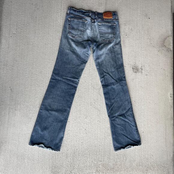 y2k vintage 00's LUCKYBRAND lowrise flare faded distressed bootcut denim jeans 8 - Picture 4 of 10